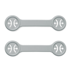 SUJETA BABEROS GRIS 2 UNIDADES