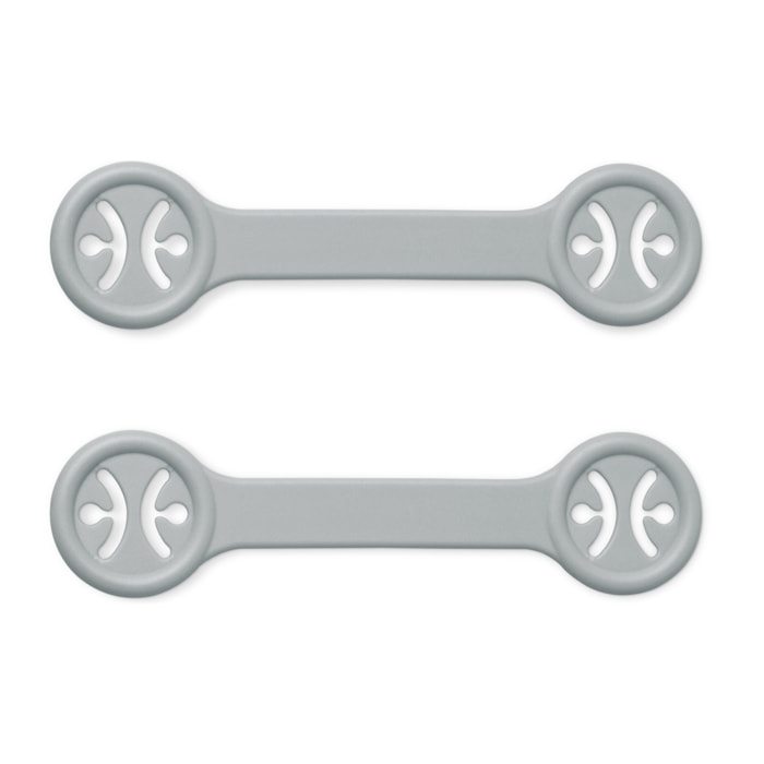 SUJETA BABEROS GRIS 2 UNIDADES