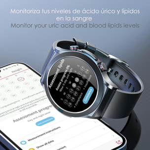 Orologio intelligente TK21P. Terapia della moxibustione magnetica. Acido urico e lipidi, ECG, glicemia, temperatura, O2 e tensione.