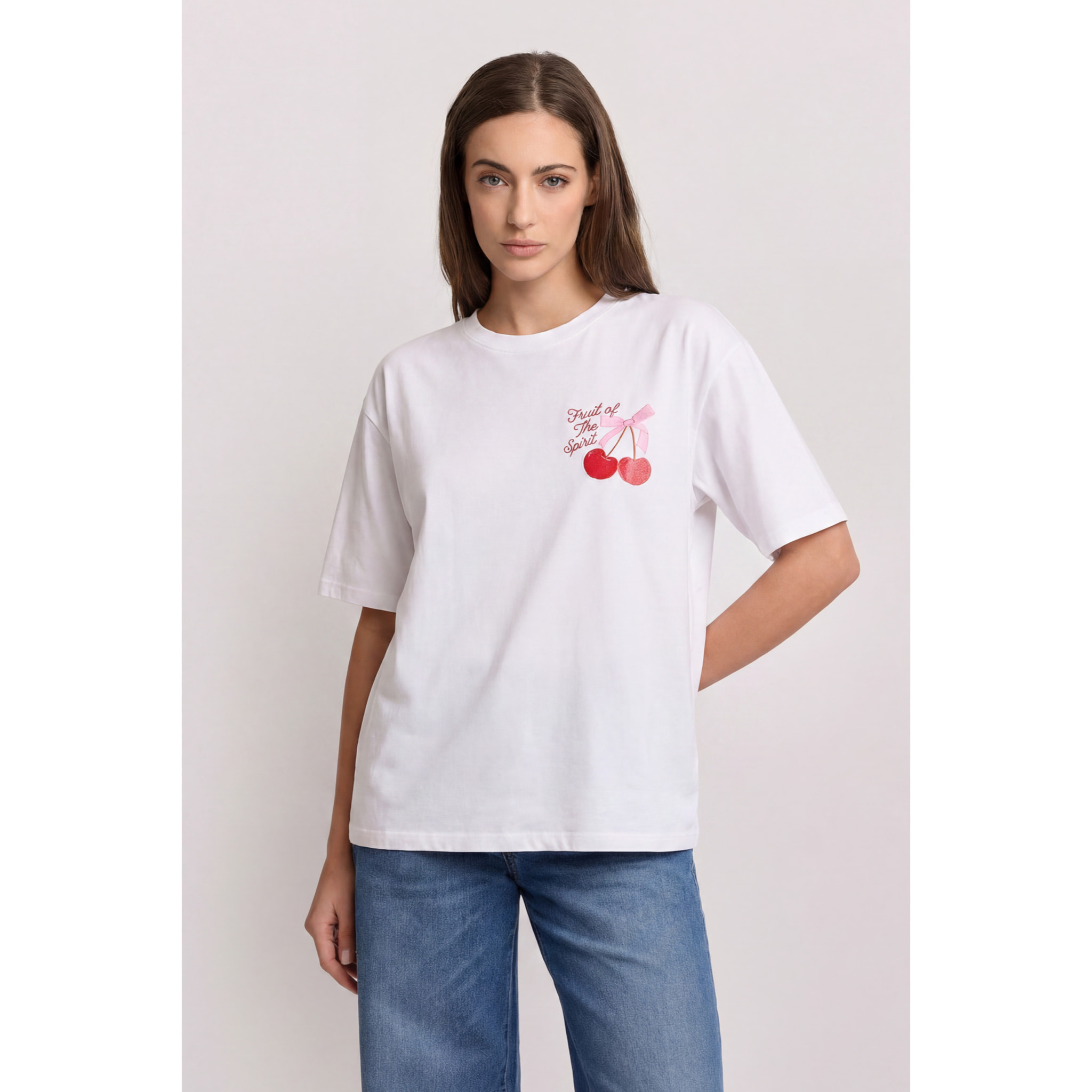 Kocca - T-shirt grafica in cotone Donna, Tinta unita, Girocollo