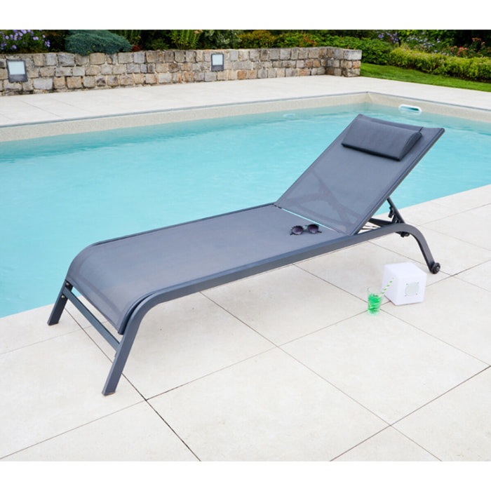 Transat de jardin en acier - gris anthracite - GOZO