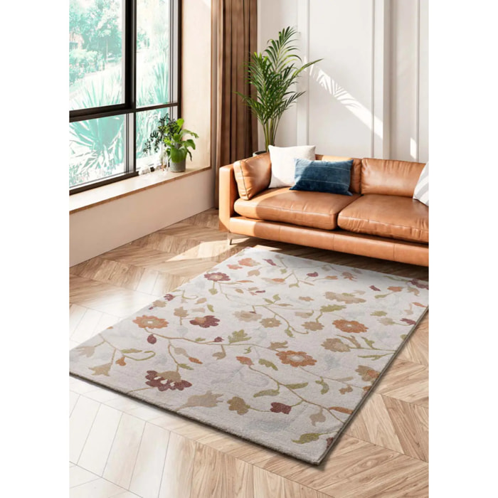 TAMARIS Alfombra motivos florales de pelo corto multicolor, varias medidas disponibles.