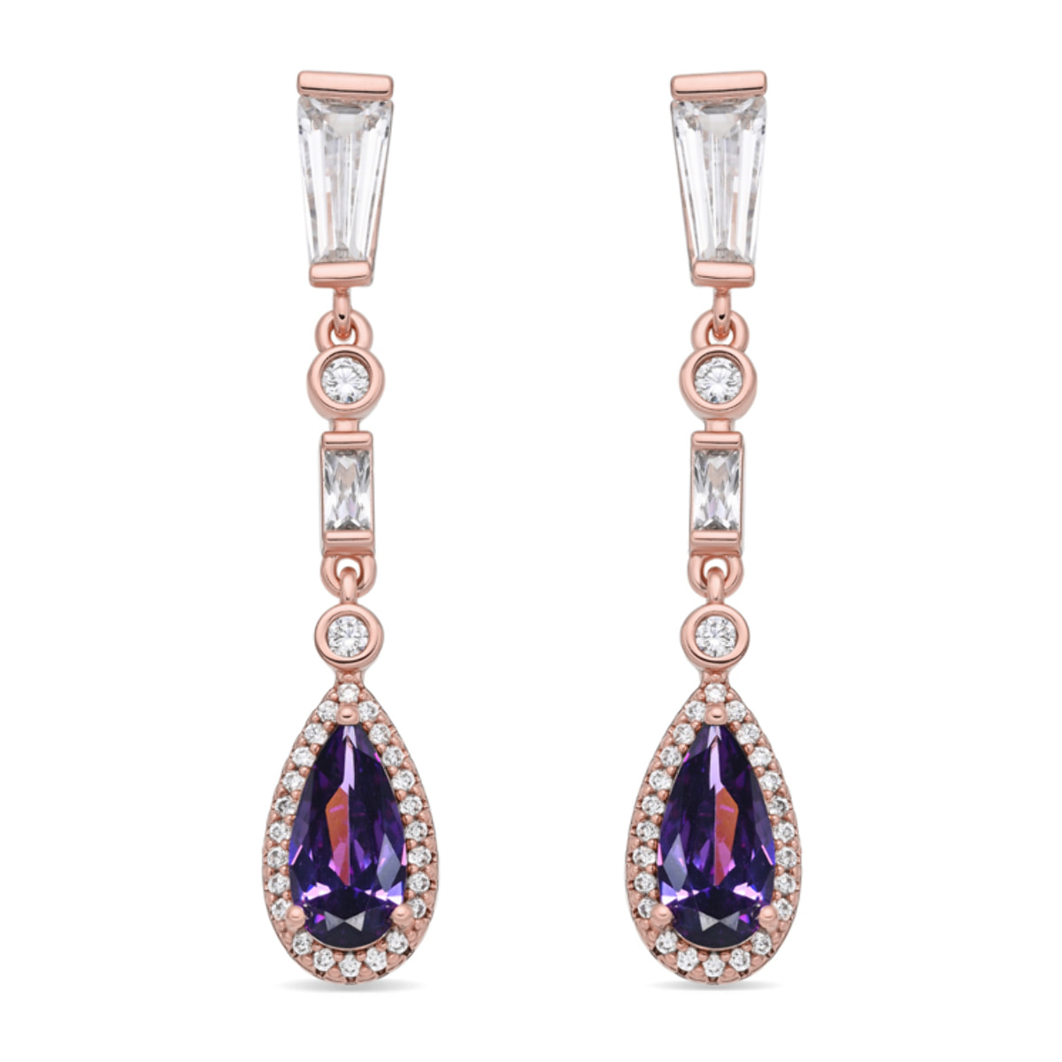 Pendientes Orzus acabado oro rosa 18k