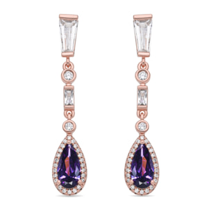 Pendientes Orzus acabado oro rosa 18k