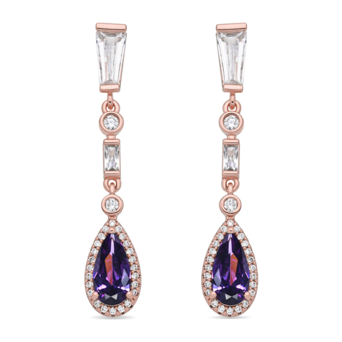 Pendientes Orzus acabado oro rosa 18k