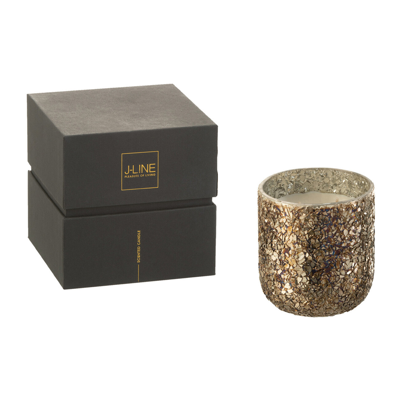 J-Line bougie parfumée Luxuria - Cookie Crunch - verre - bronze - small - 40H