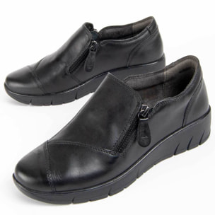 Mocasín De Piel - Negro