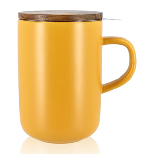 Tisanière en grès avec couvercle en bois d'acacia 475ml JULIET