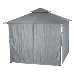 Rideaux pour tonnelle "Amalya" ardoise 3x3m en polyester