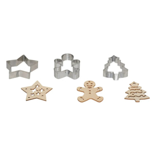 Emporte-pièces avec embrosseurs Noël 6 pièces