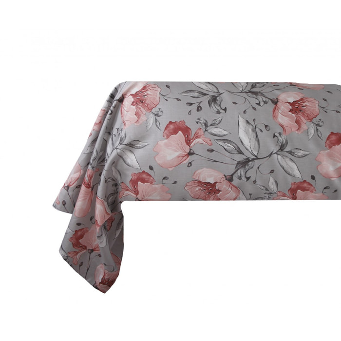 Taie de traversin satin de coton imprimé Floral