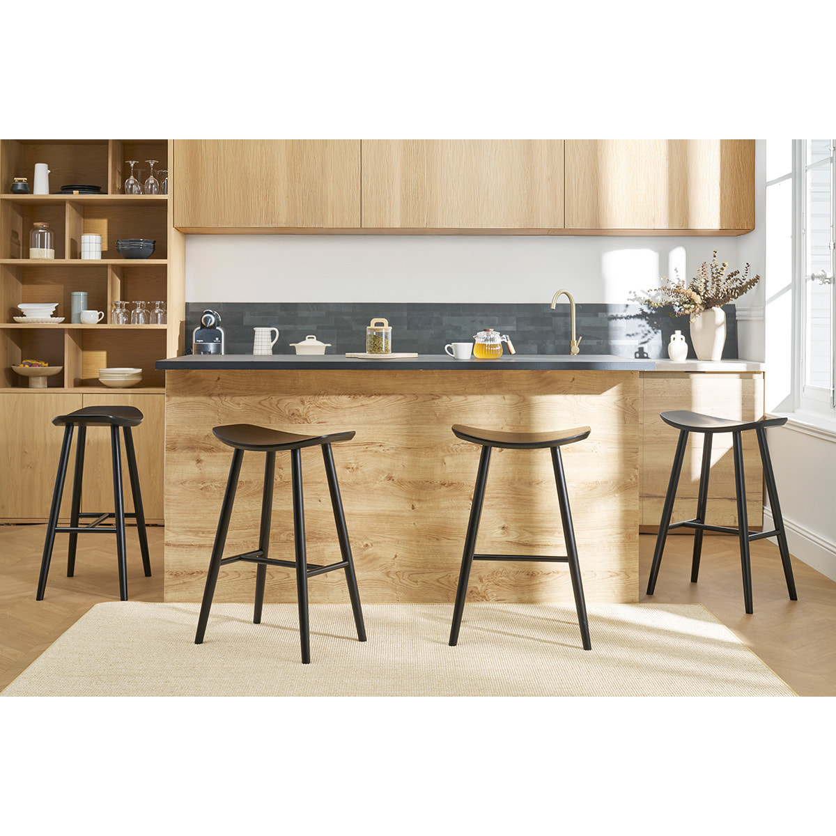 Tabouret de bar design noir 72 cm DEMORY