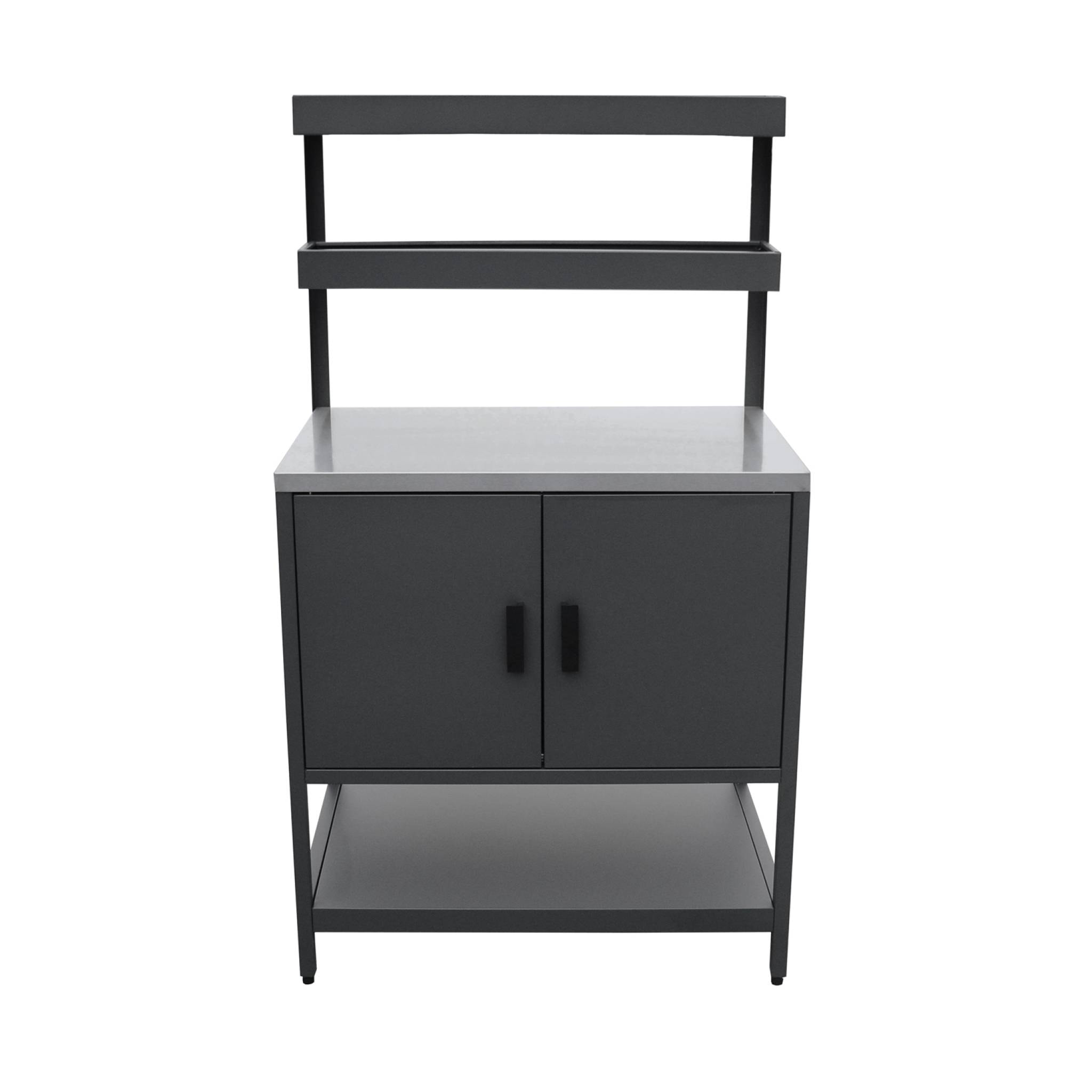 Cuisine extérieure Naxos 5 modules avec barbecue au charbon acier inoxydable noir