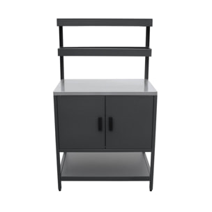 Cuisine extérieure Naxos 5 modules avec barbecue au charbon acier inoxydable noir