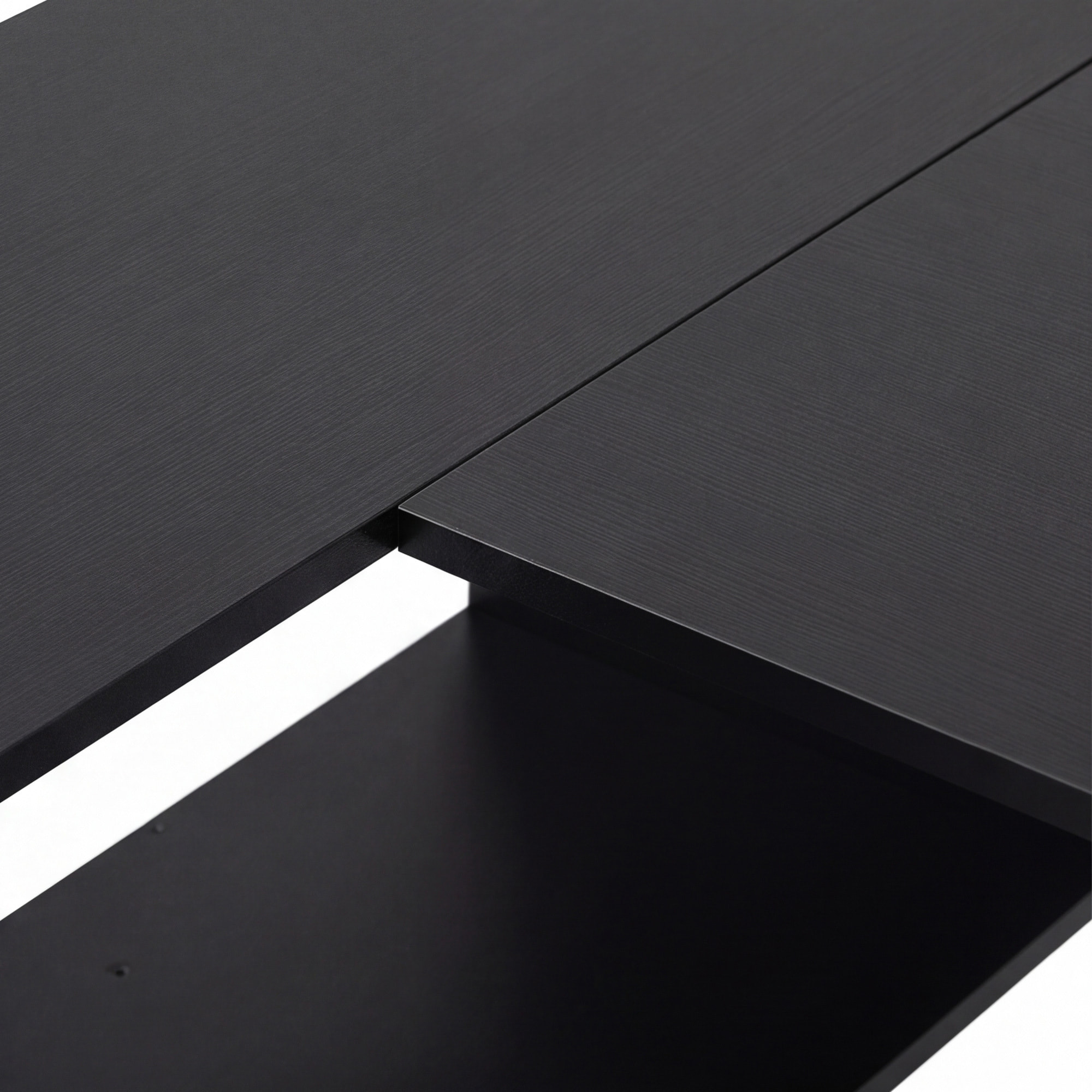 Bureau d'angle tiroir non tissé gris étagère 3 compartiments dim. 110 x 100 x 75 cm noir