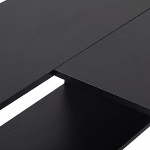 Bureau d'angle tiroir non tissé gris étagère 3 compartiments dim. 110 x 100 x 75 cm noir