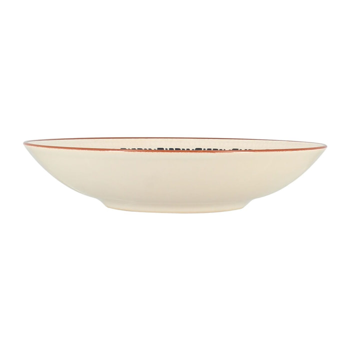 Lot de 6 assiettes creuses en faïence blanche 21cm AMATXI