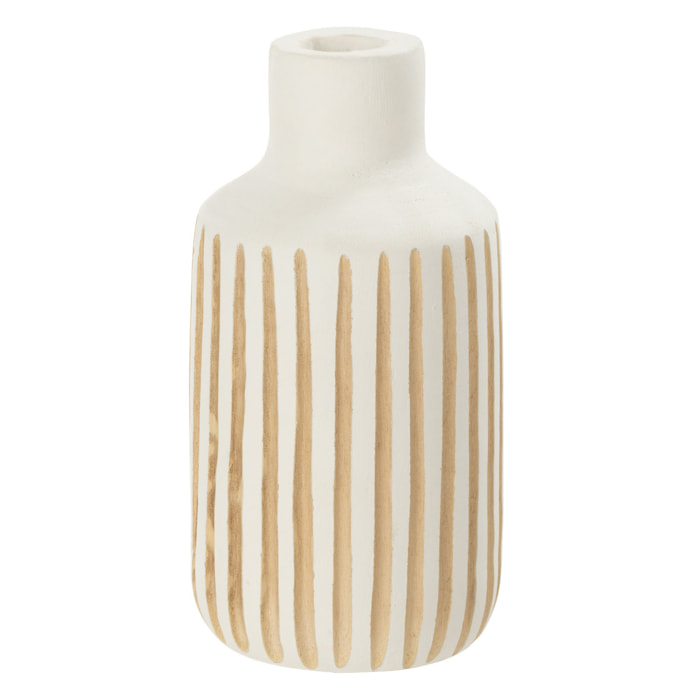 J-Line vase Ying - bois - blanc - small - H33 cm