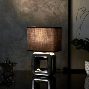 Lampe Ceramique Finition Chromee H32.5cm