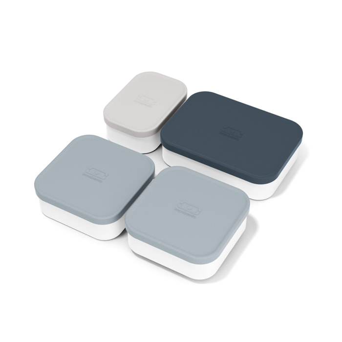 Boîtes compartiments pour lunch box monbento Extra Blanc et Gris