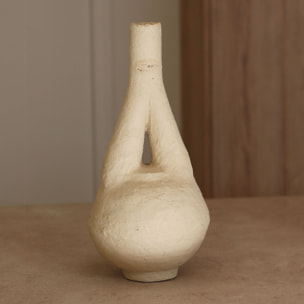 Vase en papier maché écru TENERE