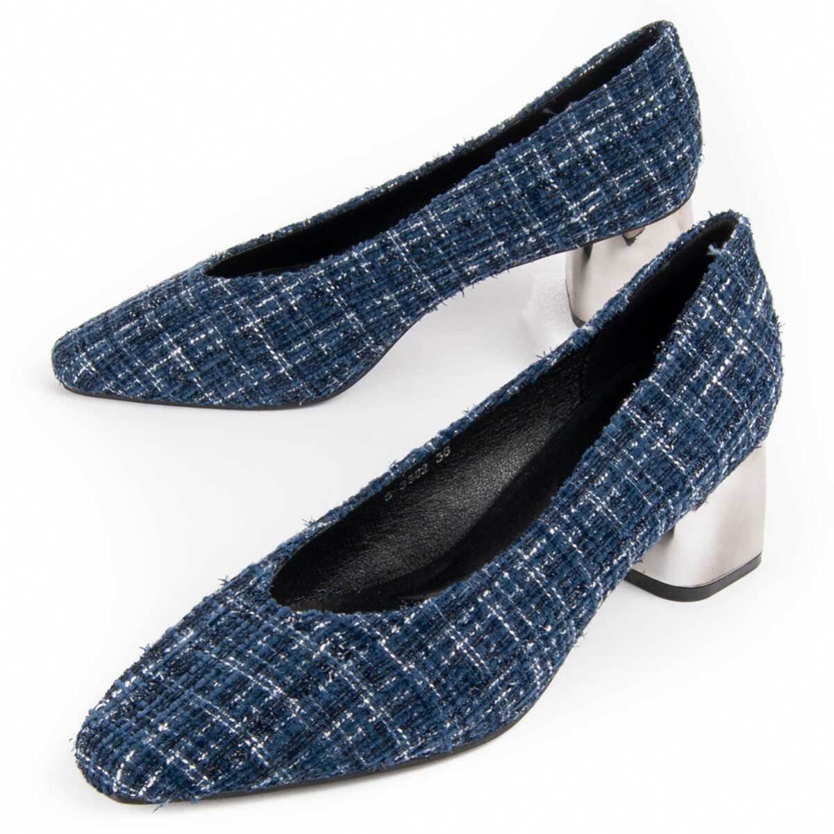 Zapato De Tacón - Azul - Altura: 5 Cm