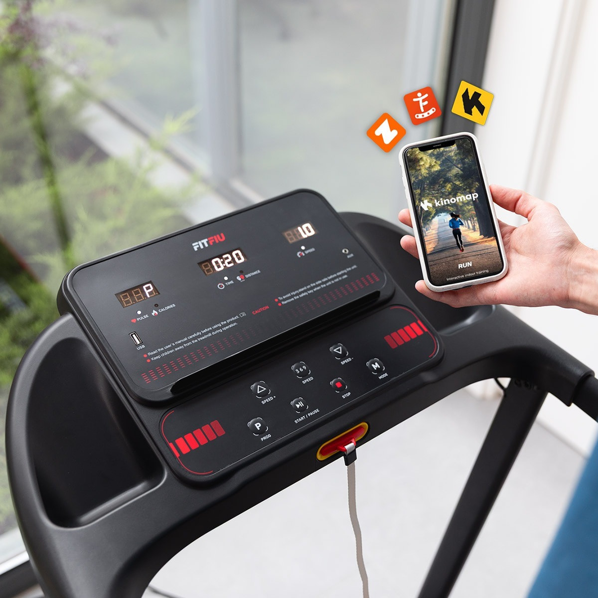 Cinta de correr plegable FITFIU hasta 14km/h inclinación manual 1500W