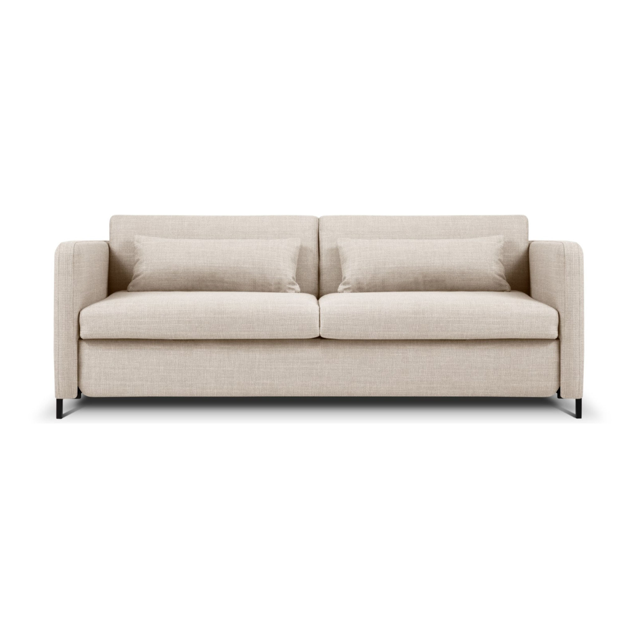 Canapé convertible "Yanis" 3 places en tissu structurel beige