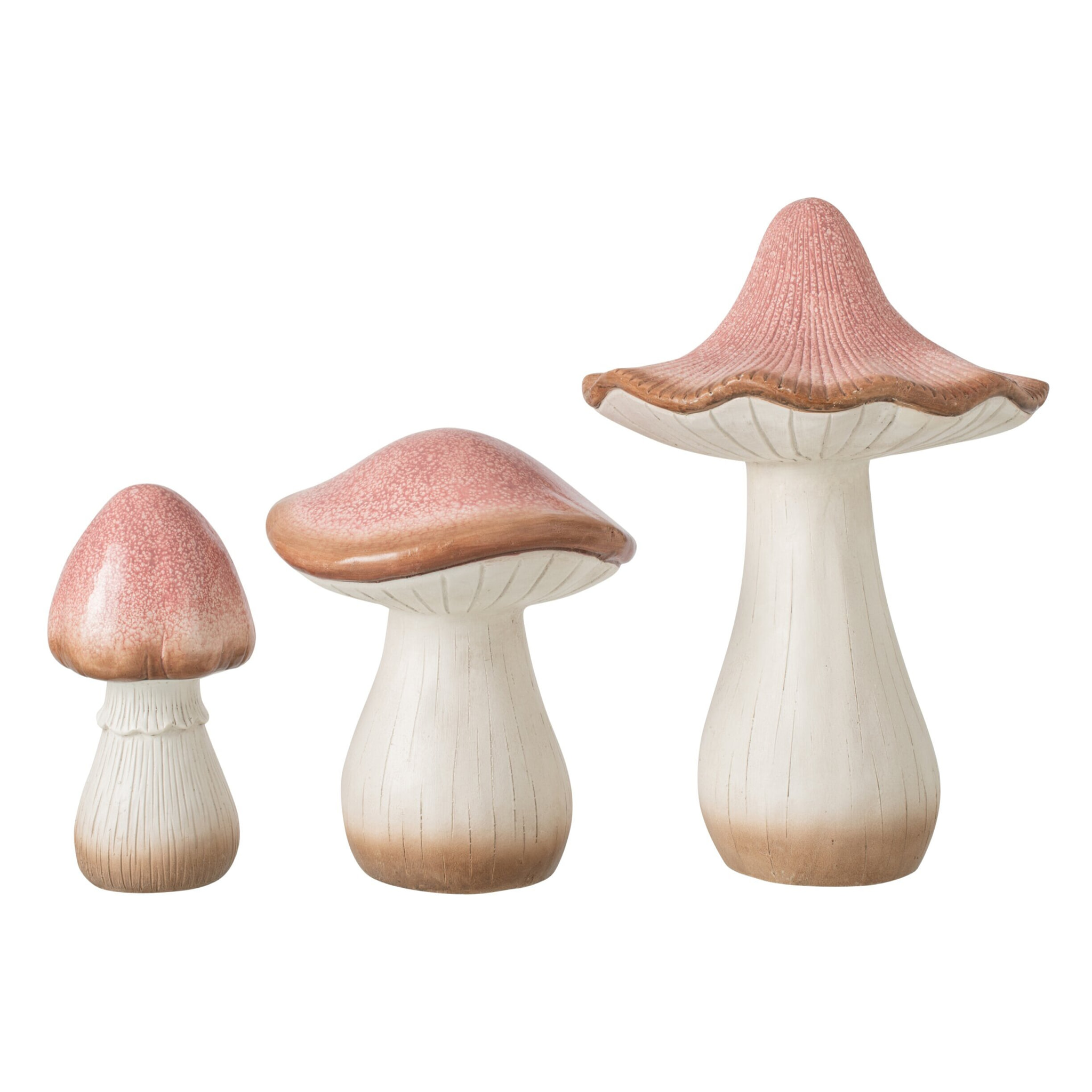 J-Line Champignon décoratif - magnésium - rose clair - set de 3