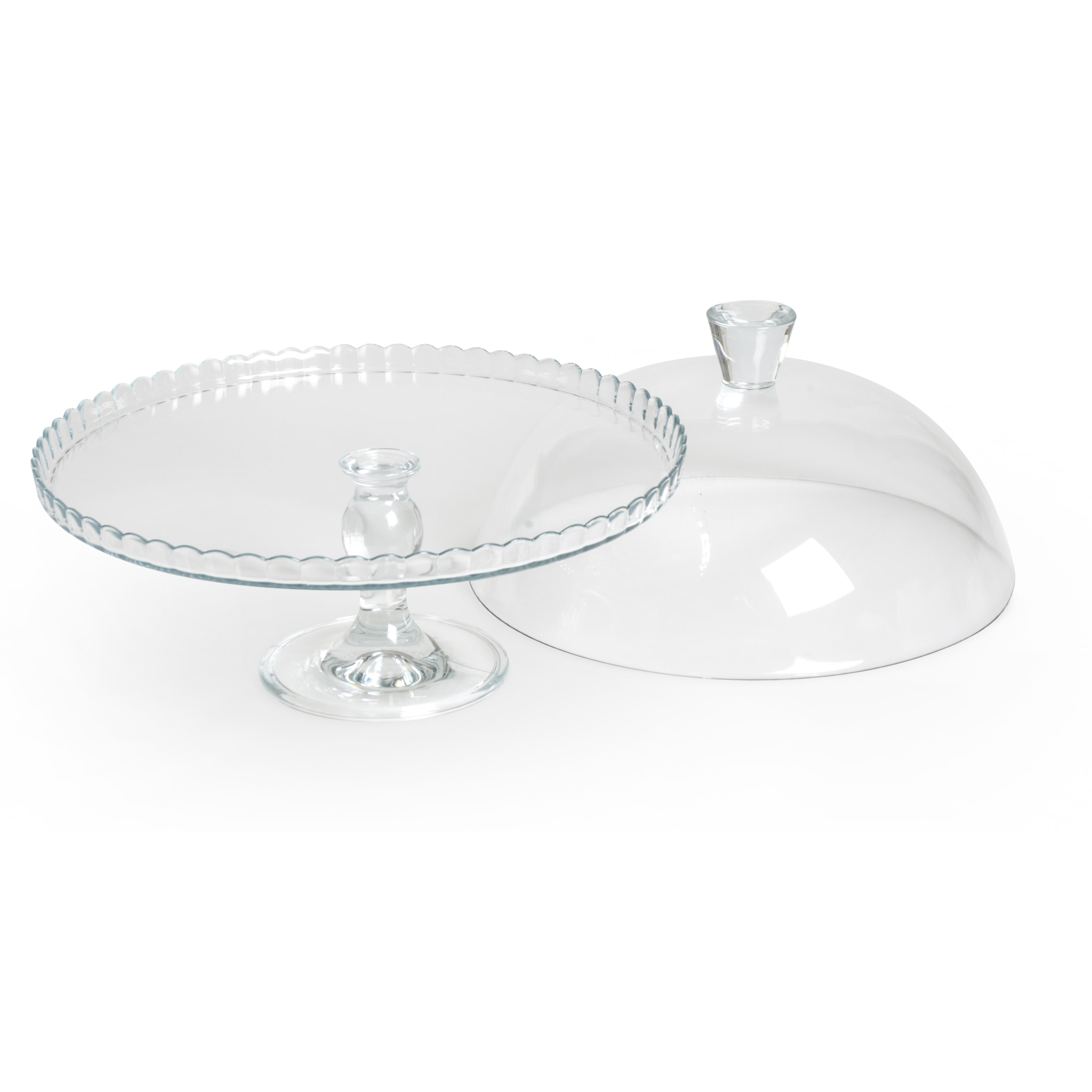 Set 2 pezzi alzata con campana Pasabahce – Patisserie, Vetro, Trasparente