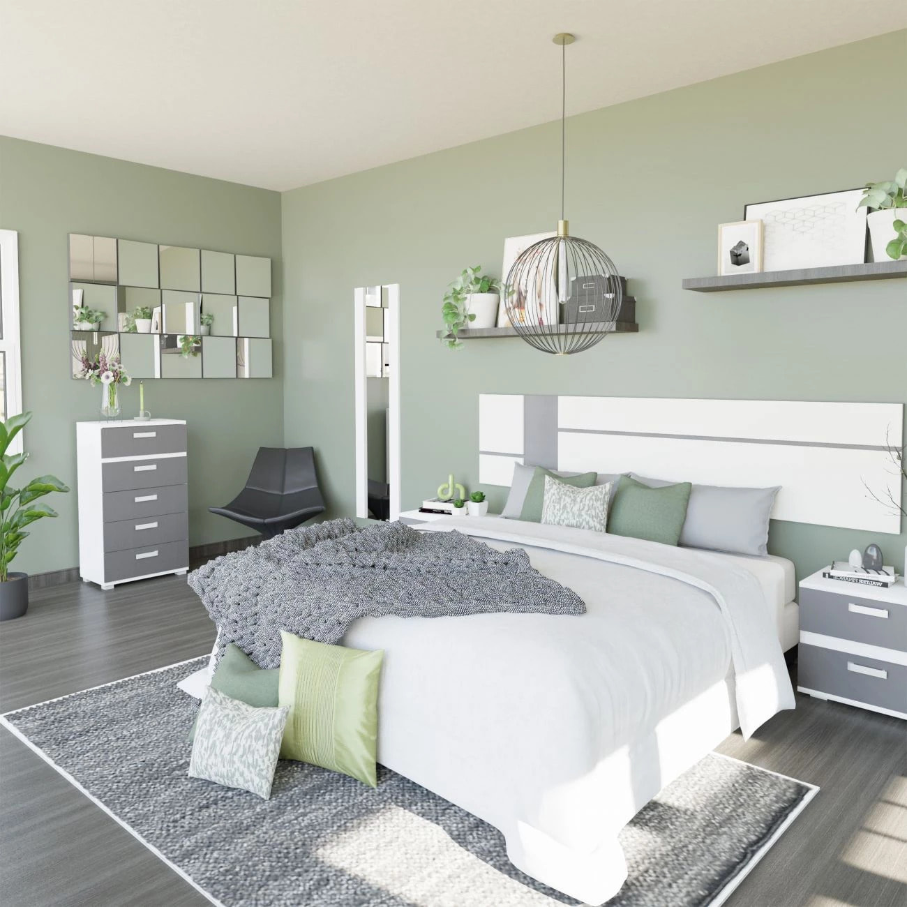 Dormitorio Ataneq Air 5C Blanco - Grafito