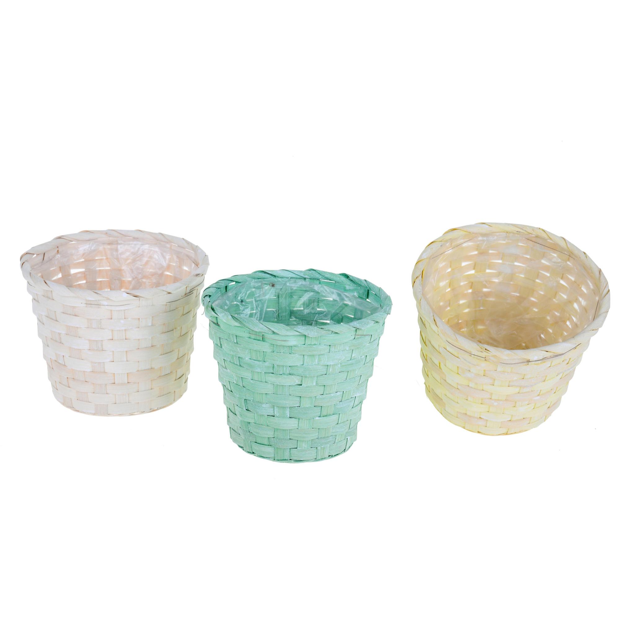 Cesto In Vimini. Altezza 13 Cm - Pezzi 6 - 17,5X13X17,5cm - Colore: Incolore - Bianchi Dino - Cesti A Cachepot