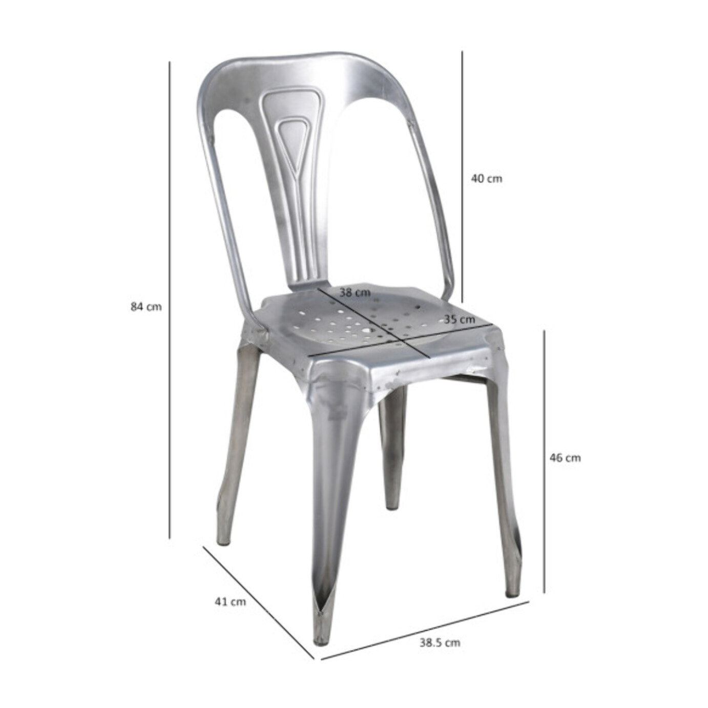 Chaise industrielle vintage en métal empilable - STEAL