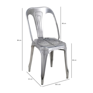 Chaise industrielle vintage en métal empilable - STEAL