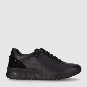 Zapatos de Piel - Negro - Tacón: Bajo