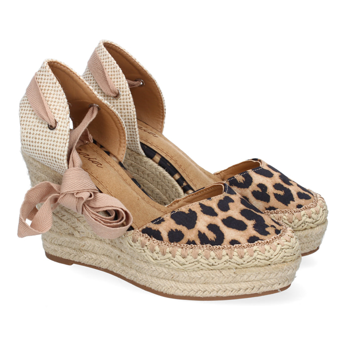 Sandalia de Mujer con Cuña de Yute, Comodas y Elegantes, Diseño Moderno con Cintas