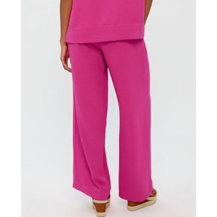 Pantaloni in maglia stropicciata a gamba dritta