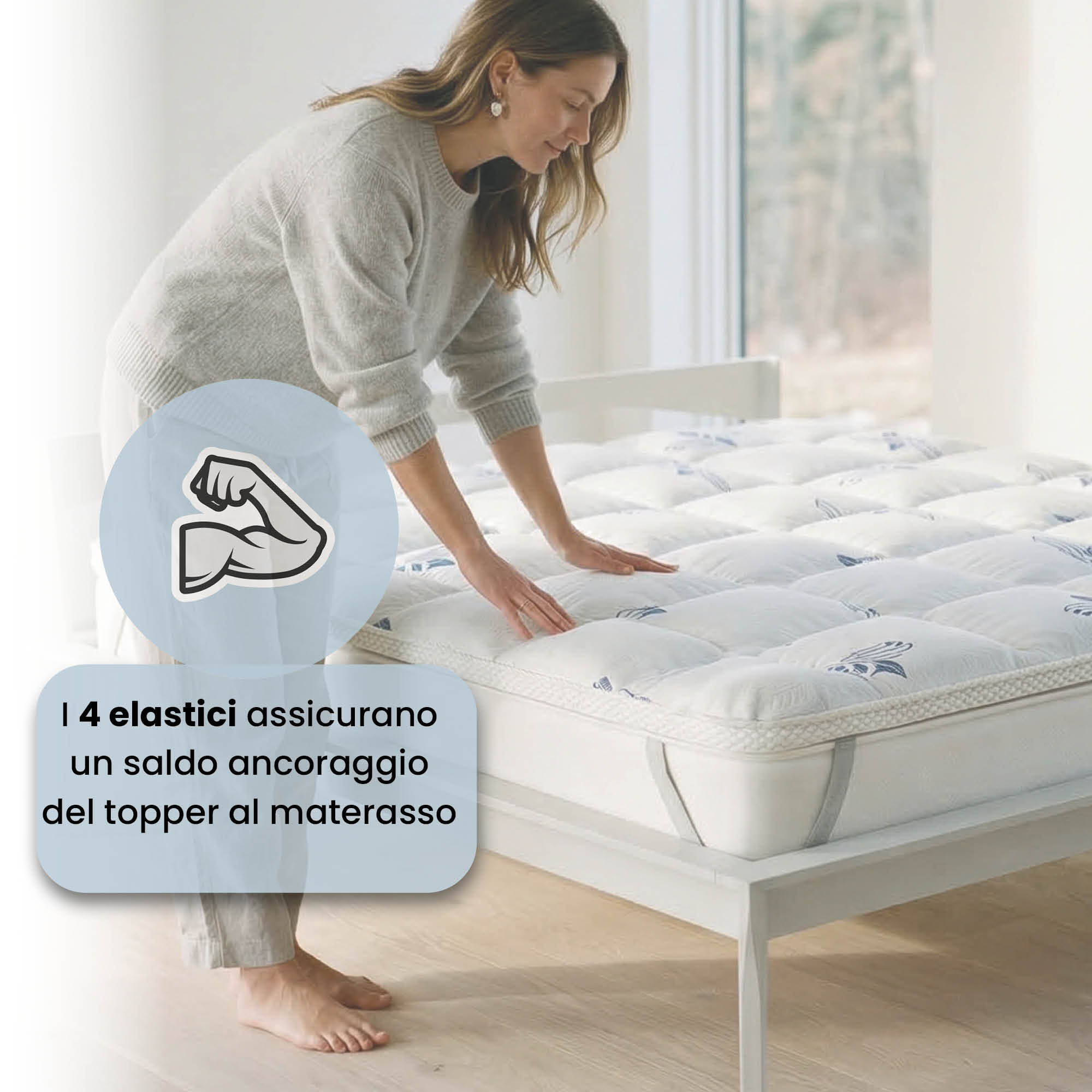 TOPPER AIR TRASPIRANTE CON ELASTICI