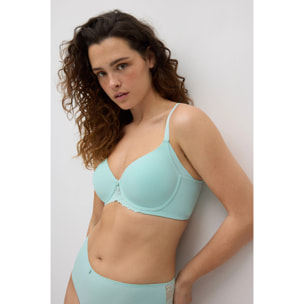 Reggiseno imbottito con ferretto in pizzo floreale nero