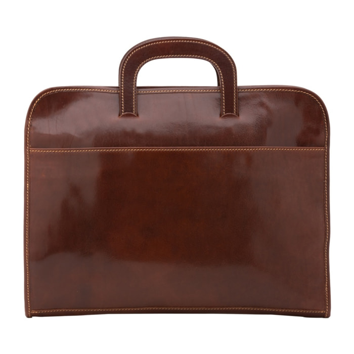 Borsa da lavoro uomo in vera pelle - Modello False - 100% Made in Italy - 40.0 x 30.0 x 6.0 cm