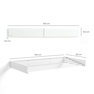 Étendoir mural pliable extensible rétractable Dryva 100 InnovaGoods