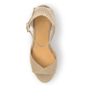 Sandalia Blaudi cuña de yute 11cm doble plataforma