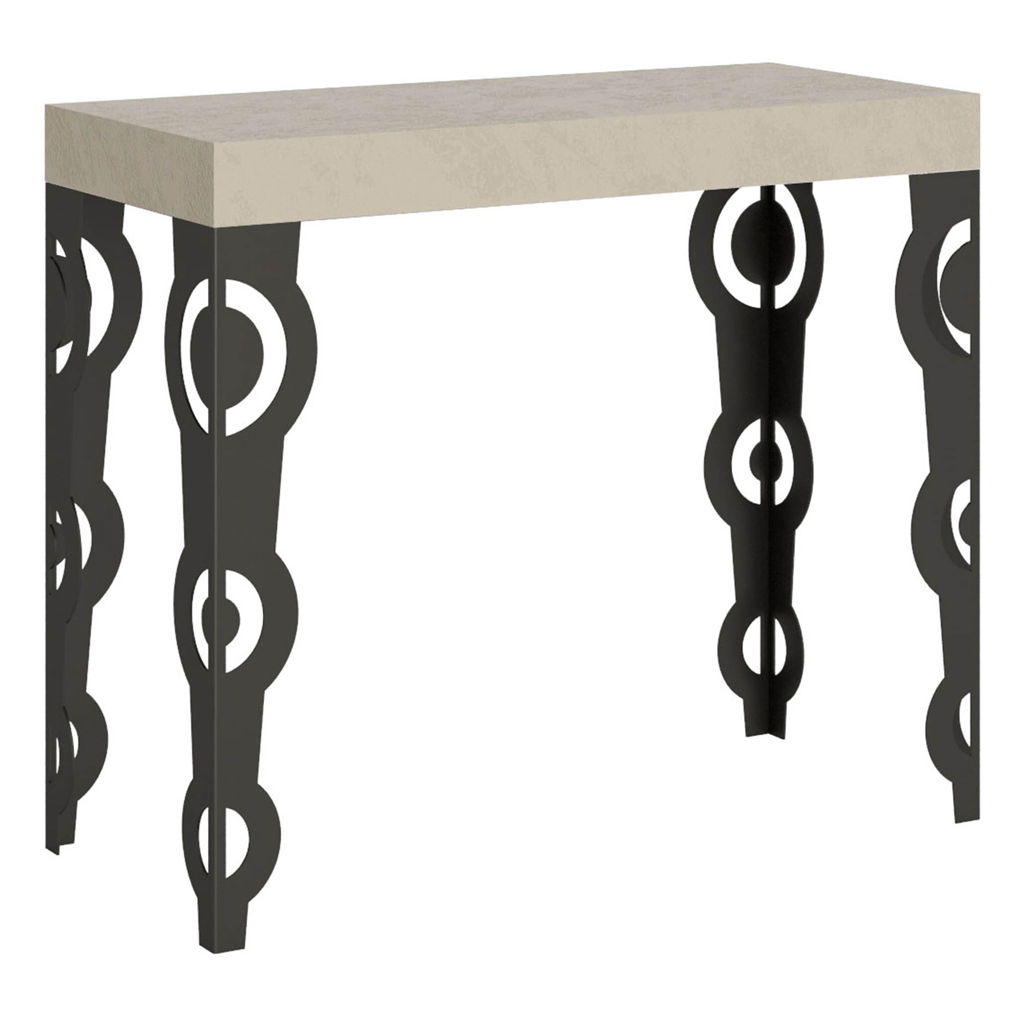 Console extensible 90x40/196 cm Karamay Small Cachemire cadre Anthracite