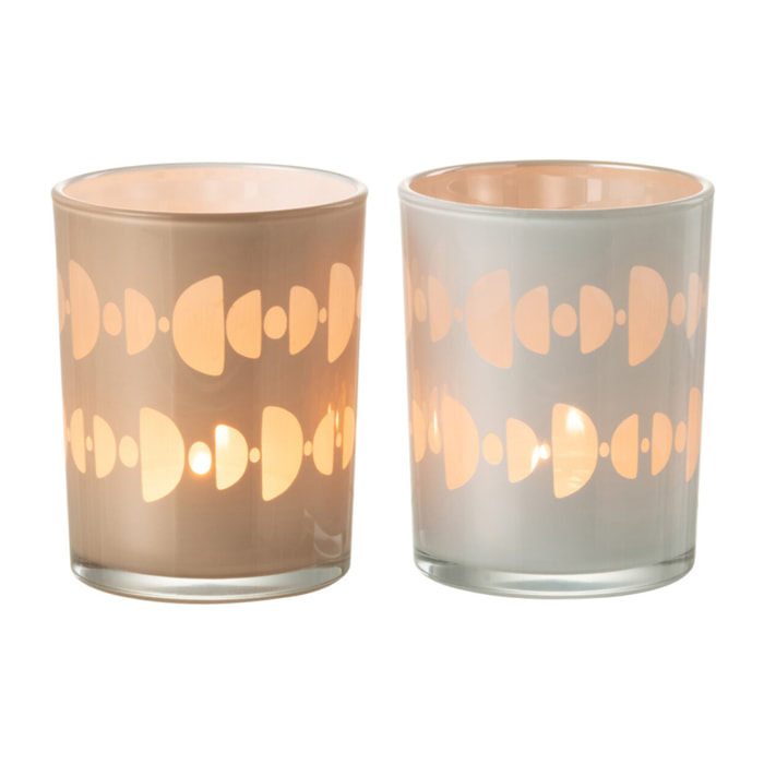 J-Line photophore Demi Lune - verre - medium - 2 pcs