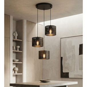 Lampada a sospensione LUX in acciaio nero opaco