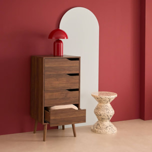 Commode chiffonnier décor bois 4 tiroirs NEPAL