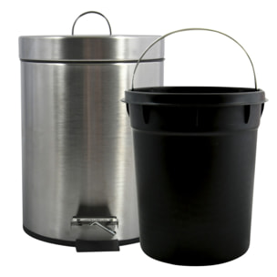 Poubelle à pédale Inox 3L Inox Satiné MSV