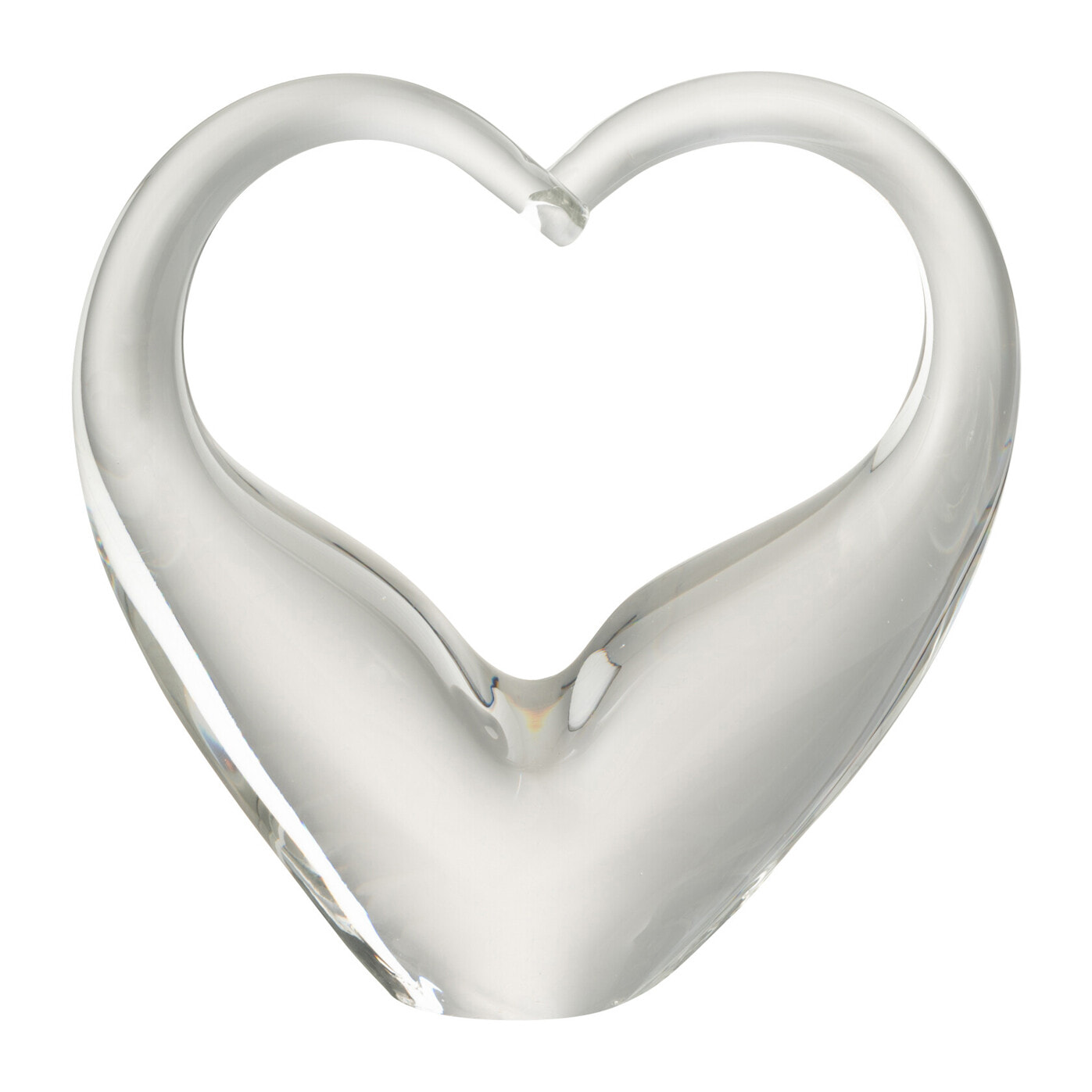 J-Line Presse-Papier Coeur Verre Transparent Small