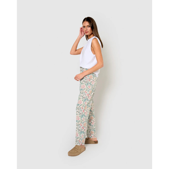 Pantalón viscosa zanzibar rosa