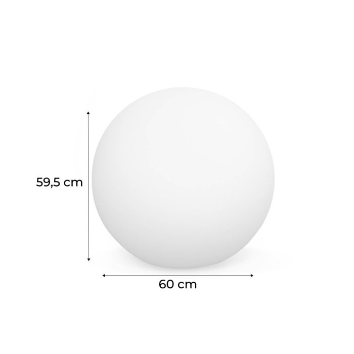 Boule LED 60cm – Sphère décorative lumineuse. Ø60cm. blanc chaud. commande à distance